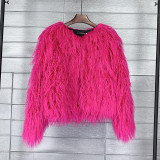 Fur Coat Solid Color Ladies Cropped Coat