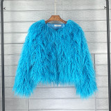 Fur Coat Solid Color Ladies Cropped Coat