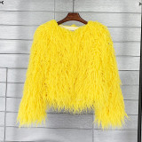Fur Coat Solid Color Ladies Cropped Coat