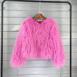 Fur Coat Solid Color Ladies Cropped Coat
