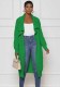 Women'S Casual Solid Color Long Knitting Cardigan Jacket