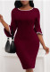 Plus Size Women Fall Bell Bottom Sleeve Dress