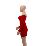 Women Sexy Strapless Strap Bodycon Dress