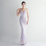 Plus Size Women Luxury Sequin Formal Party Evening Dress