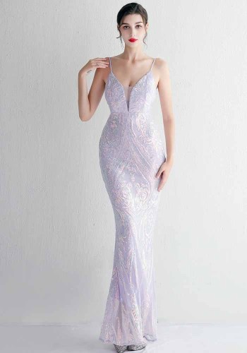 Plus Size Women Luxury Sequin Formal Party Evening Dress