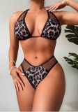 Women Bikini Leopard Lace-Up Swimwear