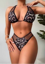 Women Bikini Leopard Lace-Up Swimwear Women Bikini Leopard Lace-Up Swimwear