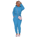 Women's Fashion Casual Velvet Hooded Two-Piece Set