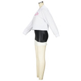 Women's Fashion Spring Autumn Patchwork Leather Skirt Two Piece Set