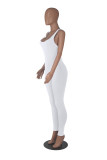 Sleeveless Low Back Slim Waist Bodysuit Solid Color High Waist Tight Fitting Sports Yoga Jumpsuit