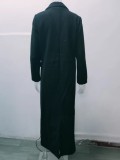 Women Vintage Turndown Collar Long Jacket