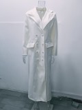 Women Vintage Turndown Collar Long Jacket