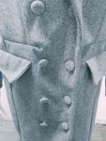 Women Vintage Turndown Collar Long Jacket
