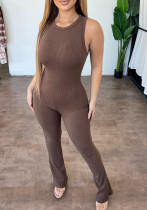 Women's comfortable sleeveless zipper slim high waist Jumpsuit Women's comfortable sleeveless zipper slim high waist Jumpsuit