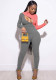 Women'S Clothessexy Club Style Zip Ribbed Color Contrast Jumpsuit