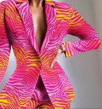 Women Casual Print Blazer And Shorts Two-Piece Set