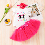 Baby Girl Romper Mesh Princess Dress Three-Piece