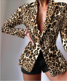 Women Casual Print Blazer And Shorts Two-Piece Set