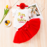 Baby Girl Romper Mesh Princess Dress Three-Piece