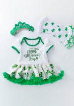 Baby Girl Short Sleeve Romper Dress Socks Hair Accessories Three-Piece Baby Girl Short Sleeve Romper Dress Socks Hair Accessories Three-Piece