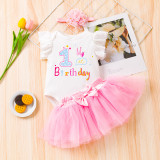 Baby Girl Romper Mesh Princess Dress Three-Piece
