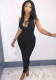 Women's solid color fashion sleeveless lace Casual Jumpsuit