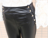 Women's Autumn and Winter High Waist Slim Fit Faux Leather Pants