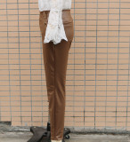 Women's Autumn and Winter High Waist Slim Fit Faux Leather Pants