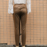 Women's Autumn and Winter High Waist Slim Fit Faux Leather Pants
