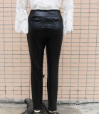 Women's Autumn and Winter High Waist Slim Fit Faux Leather Pants