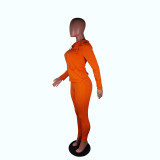 Women's Autumn Style Hat Pocket Zipper Fashion Casual Sport Two Piece Set