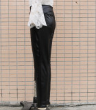 Women's Autumn and Winter High Waist Slim Fit Faux Leather Pants