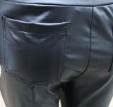 Women's Autumn and Winter High Waist Slim Fit Faux Leather Pants