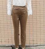 Women's Autumn and Winter High Waist Slim Fit Faux Leather Pants