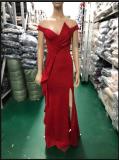 Elegant Off Shoulder Ruffled Slit Plus Size Beauty Long Formal Party Evening Dress