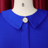 Women'S Fall/Winter Mesh And Pleated Plus Size Ol Chic Career Dress