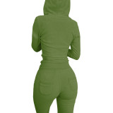 Women's Autumn/Winter Fleece Vest Hooded Three-Piece