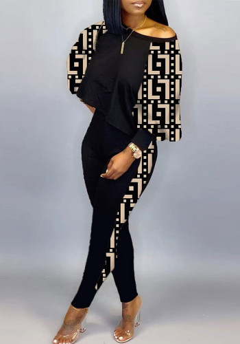 Sexy Printed Causal Suits two piece pants set Nightclub Clothing Women's Clothes