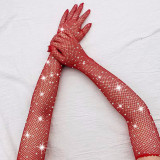 Women Sexy Beaded Fishnet Gloves