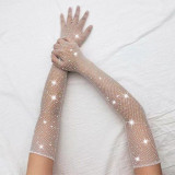 Women Sexy Beaded Fishnet Gloves