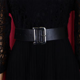 Women'S Chic Solid Color Lace Crochet Cutout Pleated Dress