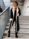 Autumn and winter Casual leather windbreaker loose fashion coat
