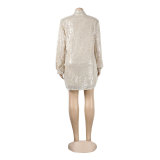 Sexy sequin shirt dress