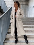 Autumn and winter Casual leather windbreaker loose fashion coat