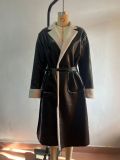 Autumn and winter Casual leather windbreaker loose fashion coat