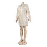 Sexy sequin shirt dress