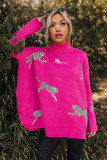Autumn/Winter Turtleneck Slit Long Sleeve Top Casual Loose Bat Sleeves Women Top