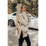 Autumn/Winter Turtleneck Slit Long Sleeve Top Casual Loose Bat Sleeves Women Top