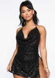Women Sexy Backless Cutout Halter Neck Dress