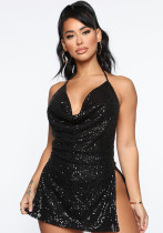 Women Sexy Backless Cutout Halter Neck Dress Women Sexy Backless Cutout Halter Neck Dress